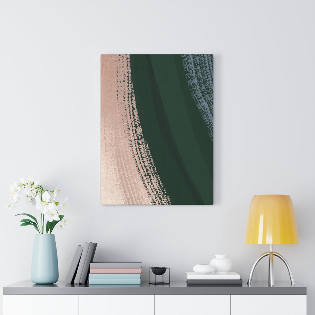 Abstract Canvas Art | Beige Green Blue