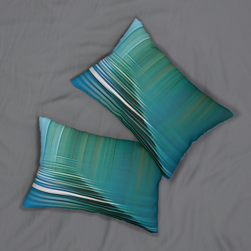 Abstract Lumbar Pillow | Teal Green Blue