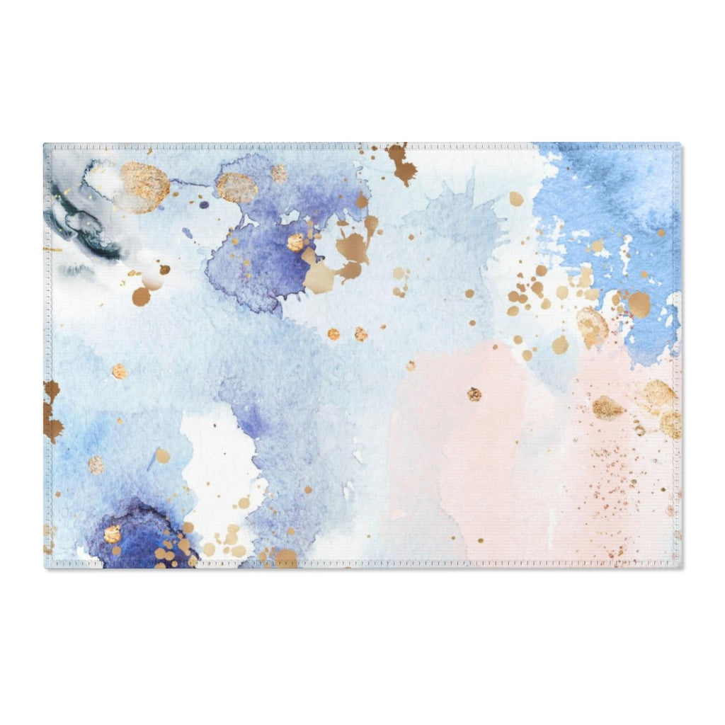 Abstract Area Rug | Blue Pink Alcohol Ink