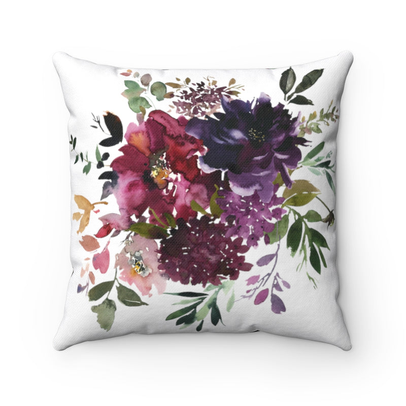 Floral Boho Pillow Cover | Wine Purple Pink Green White