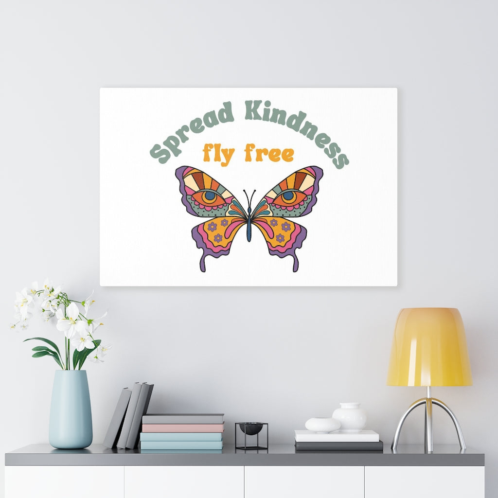 WITH SAYING WALL CANVAS ART | Green White Orange | Spread Kindness