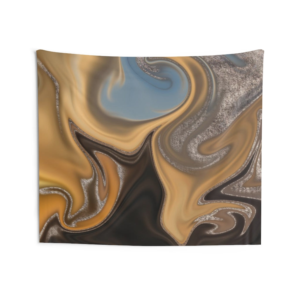 Abstract Tapestry | Yellow Brown Silver