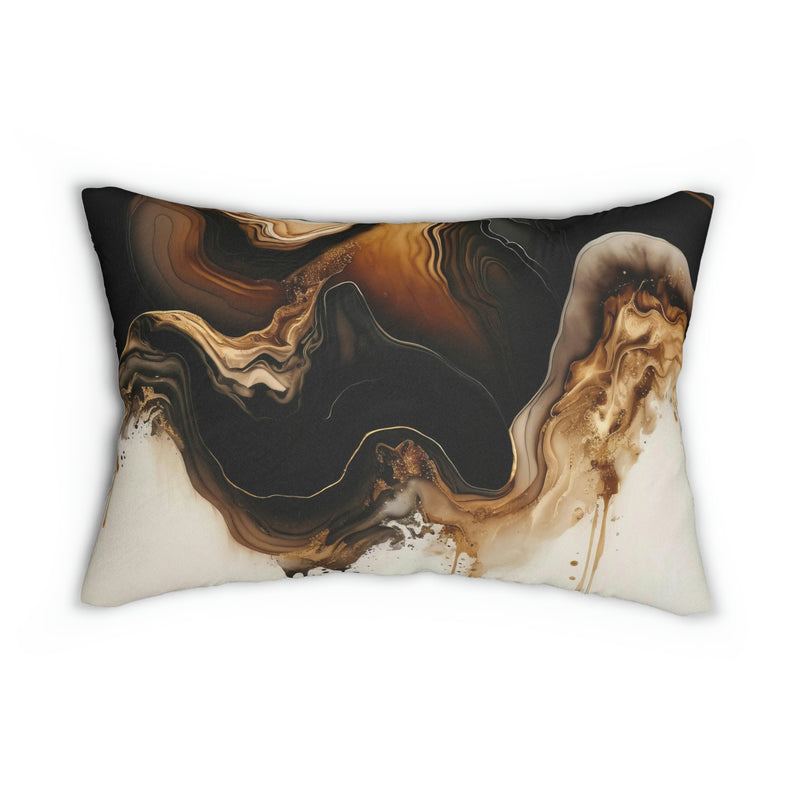 Lumbar Pillow | Abstract Black  Beige Ombre