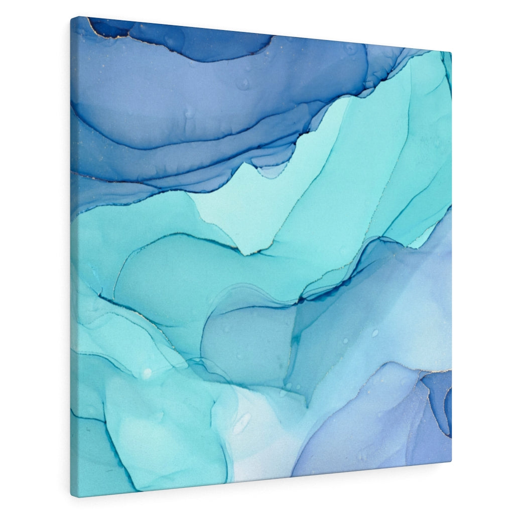 Abstract Canvas Art | Teal Blue