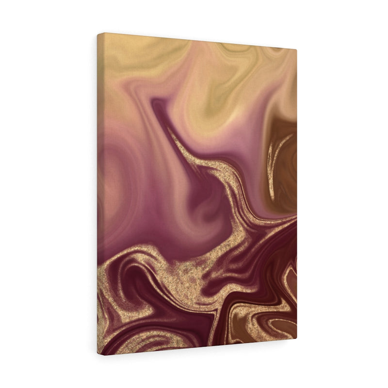 ABSTRACT WALL CANVAS ART | Burgundy Gold Marble