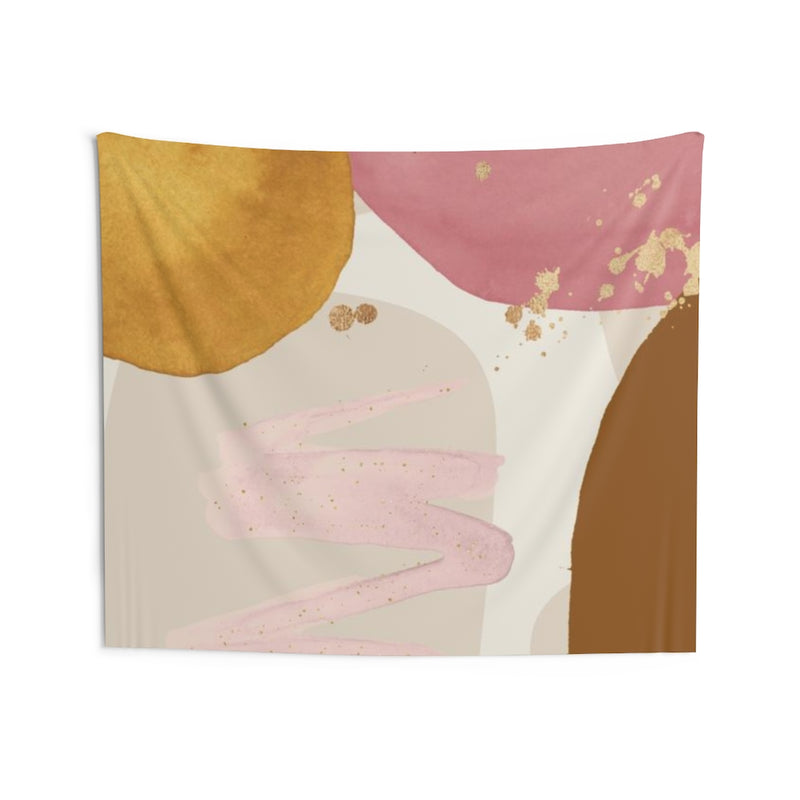 Abstract Tapestry | Pastel Cream Blush Pink Rust