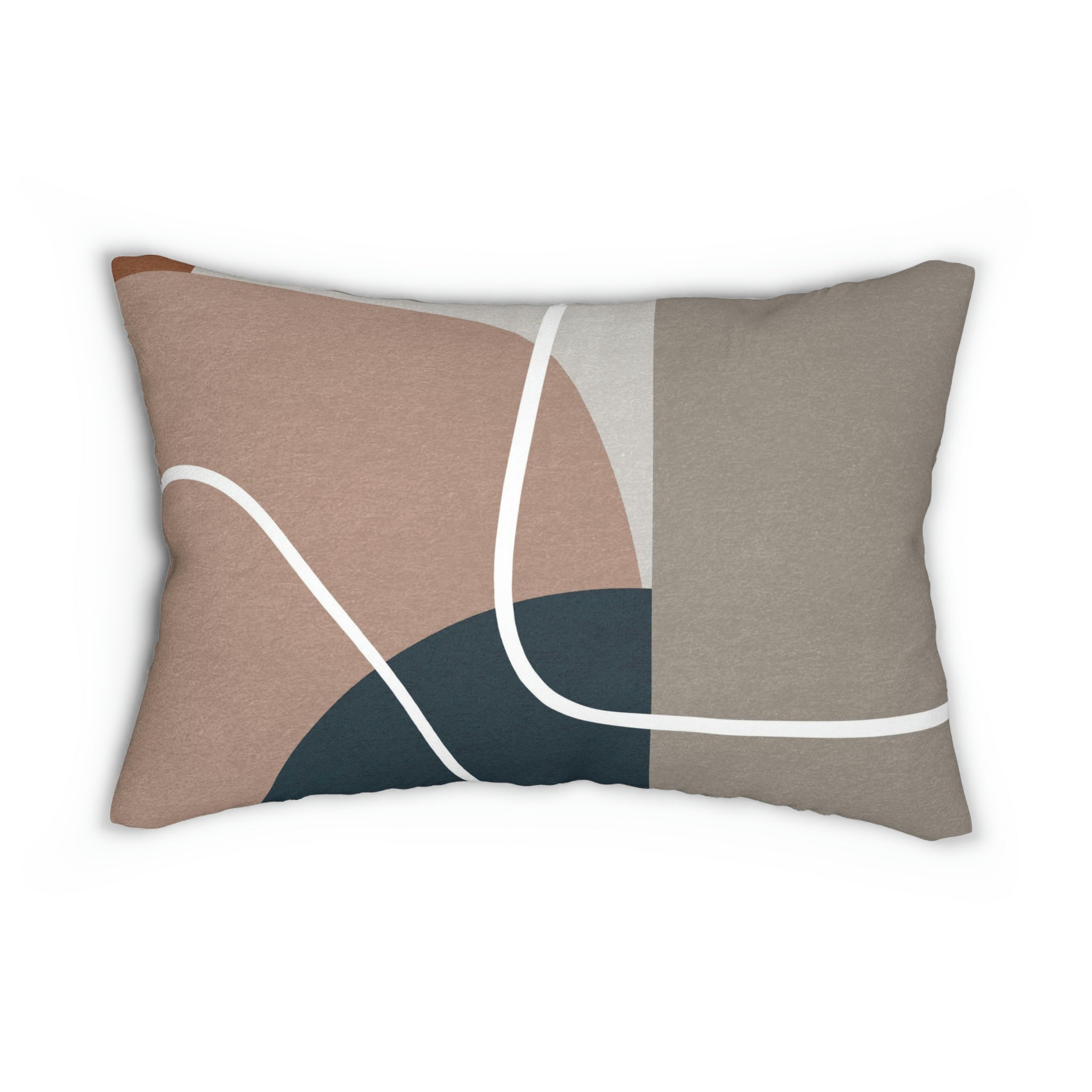 Boho Lumbar Pillow | Earthy Taupe Abstract