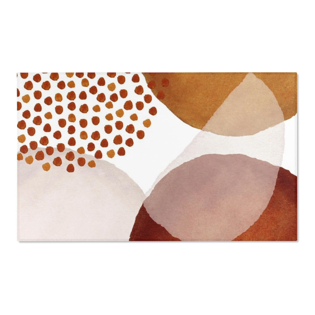 Abstract Area Rug |  Rust Cream Burnt Orange