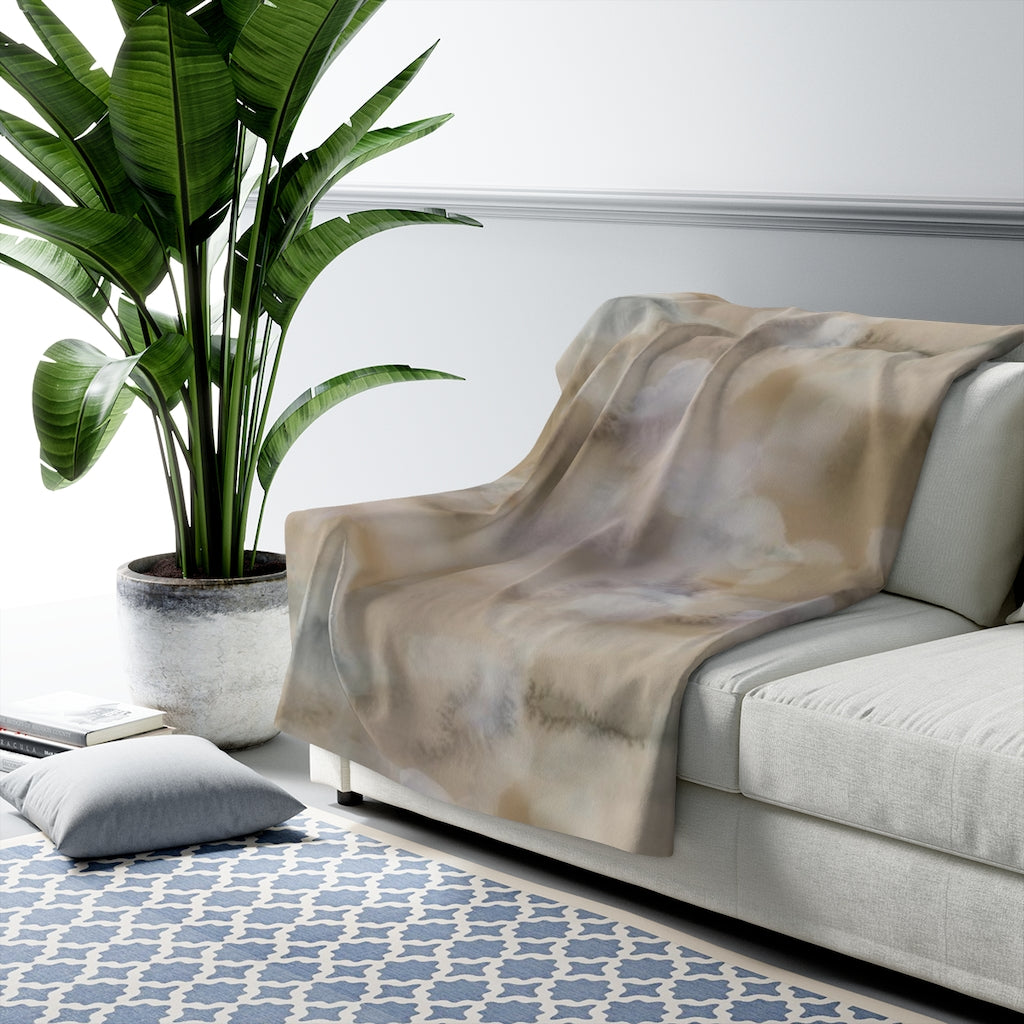 Abstract Comfy Blanket | Beige Ombre