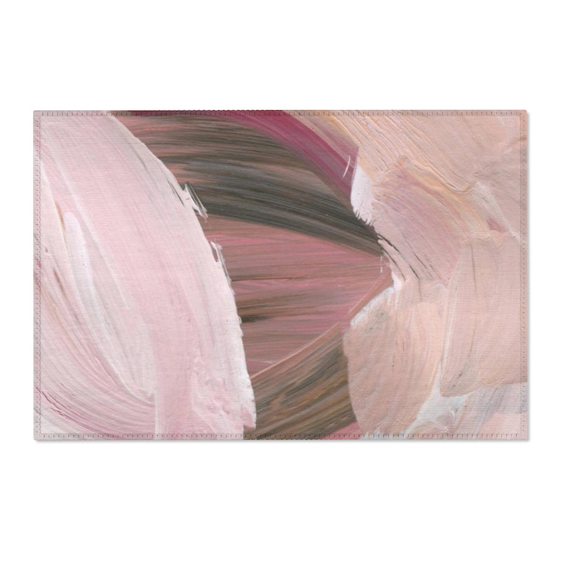 Abstract Area Rug | Blush Pink Cream Acrylic