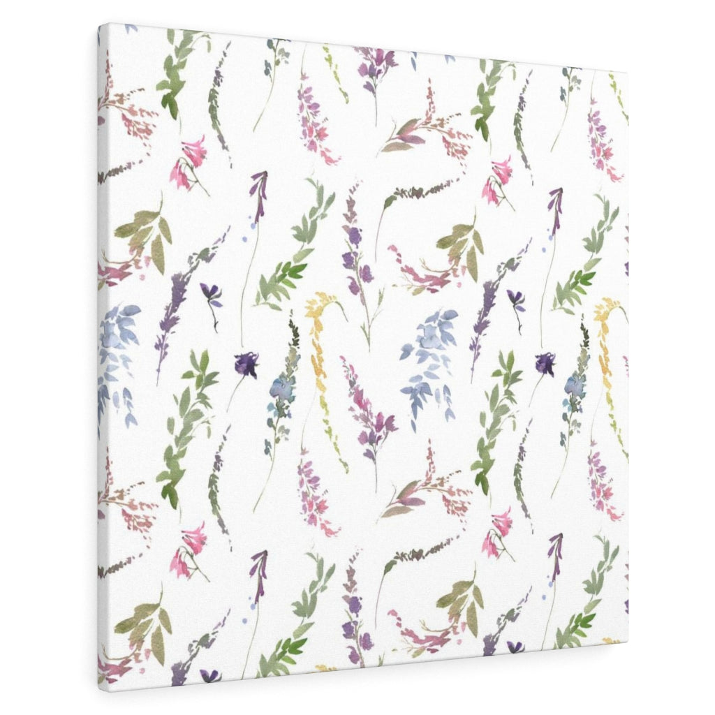 FLORAL WALL CANVAS ART | White Lavender Blue Pink