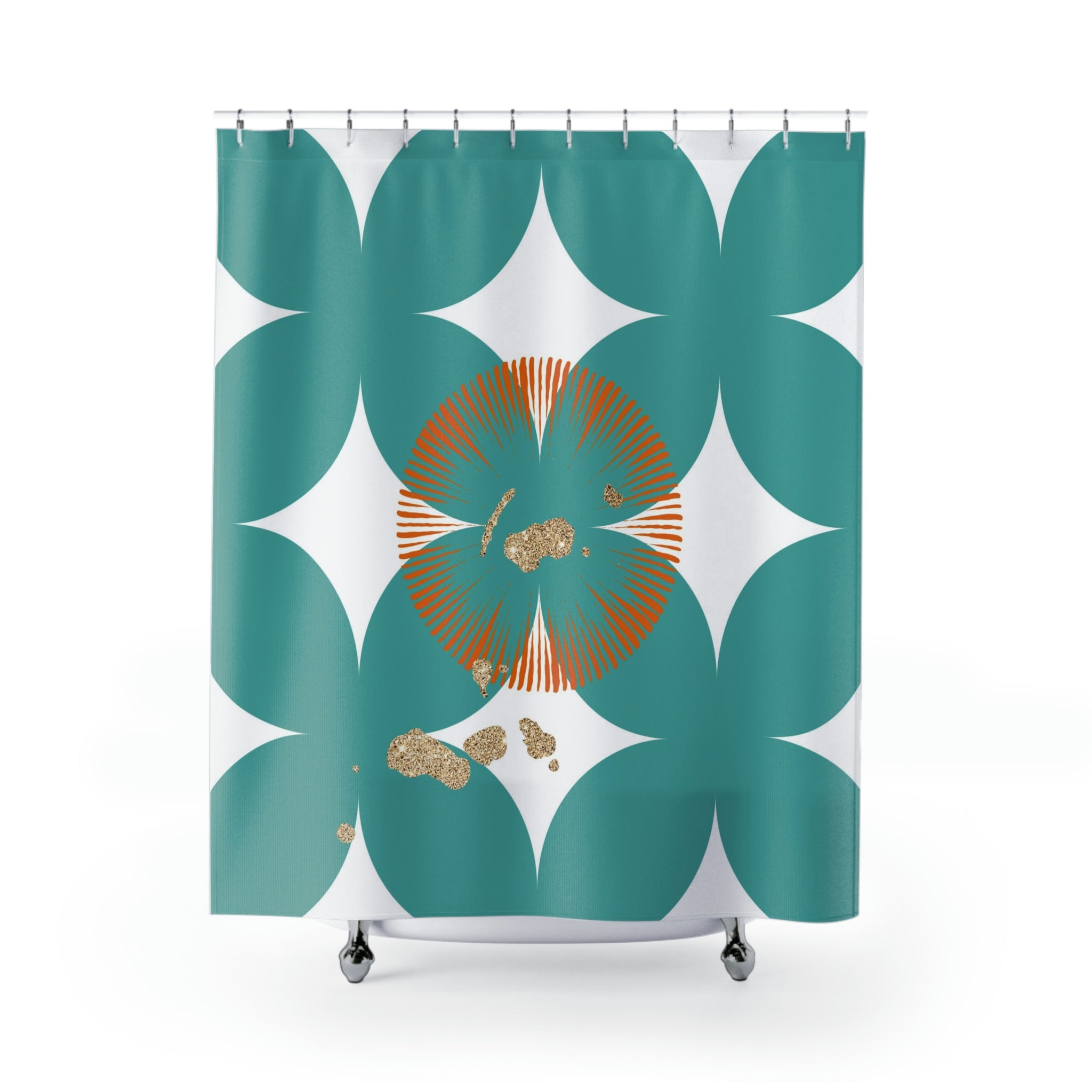 modern boho fabric shower curtain