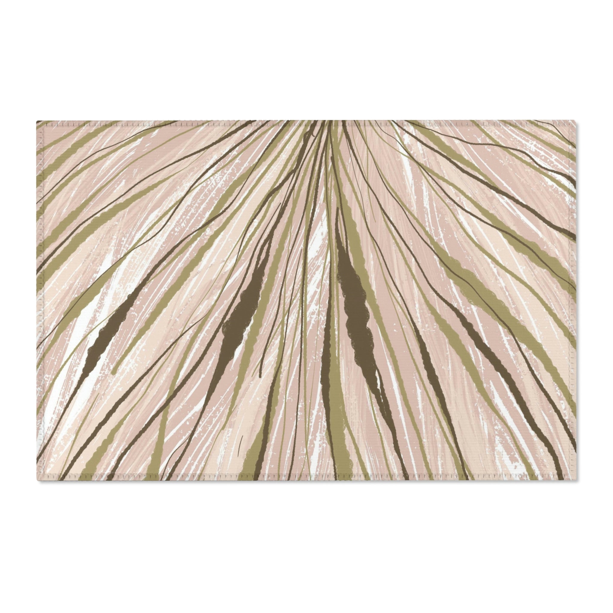 Abstract Area Rug | Blush Pink Green