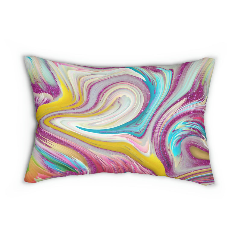 Abstract Lumbar Pillow | Bright Colors