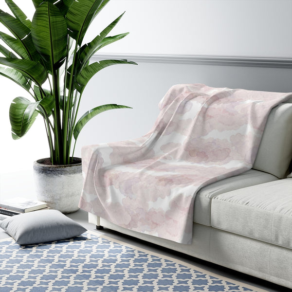 Clouds Comfy Blanket | Small Puffy White Pink