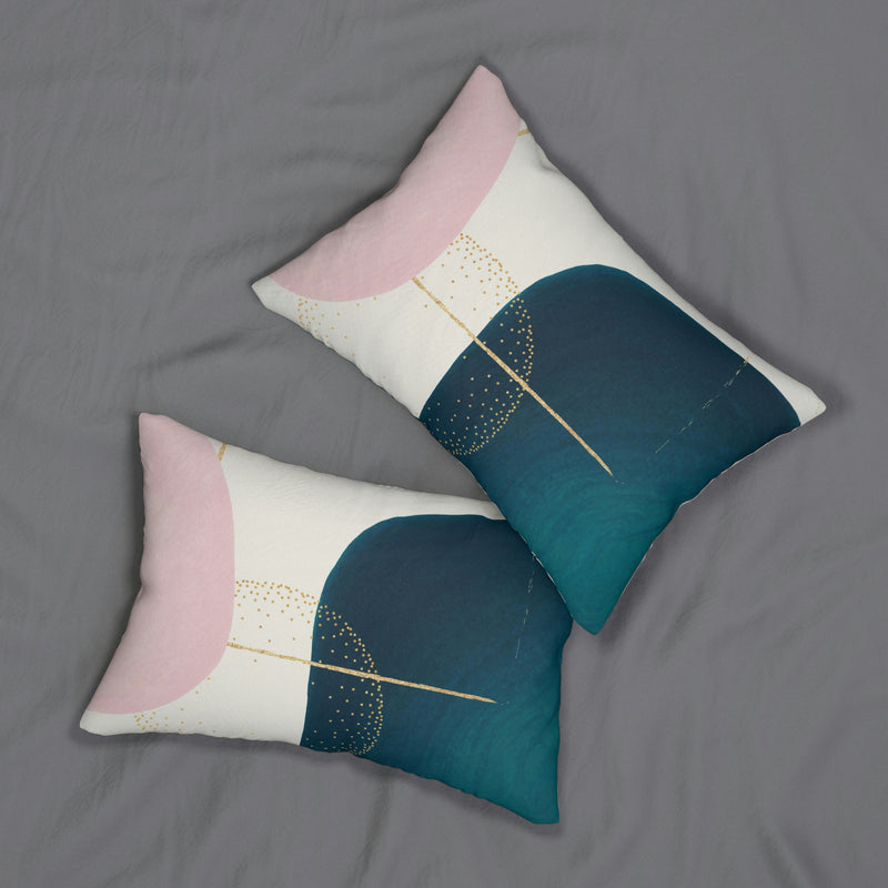 Lumbar Pillow | Abstract Teal Blue Ombre
