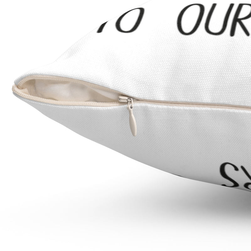 With Saying Pillow Cover | White | Every Family Has A Story Welcome To Ours