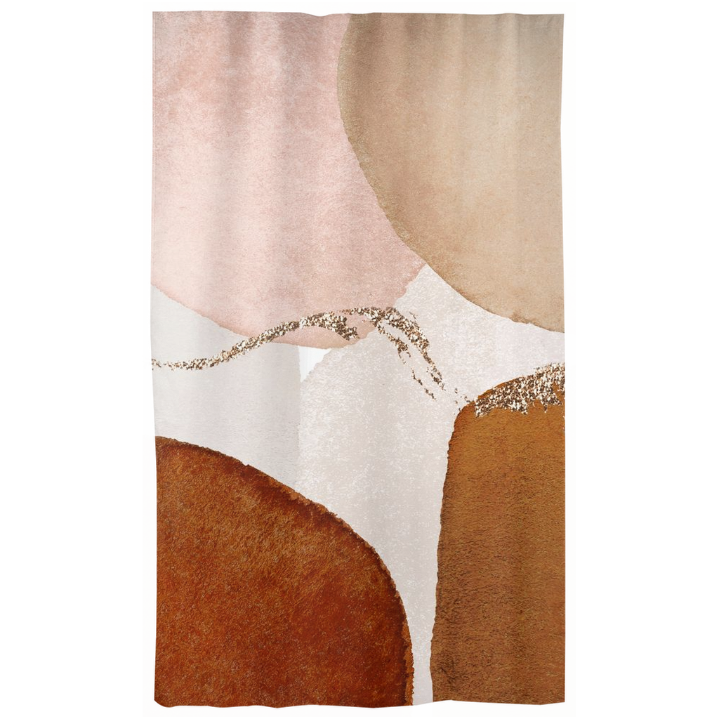 Abstract Window Curtains | Rust Beige