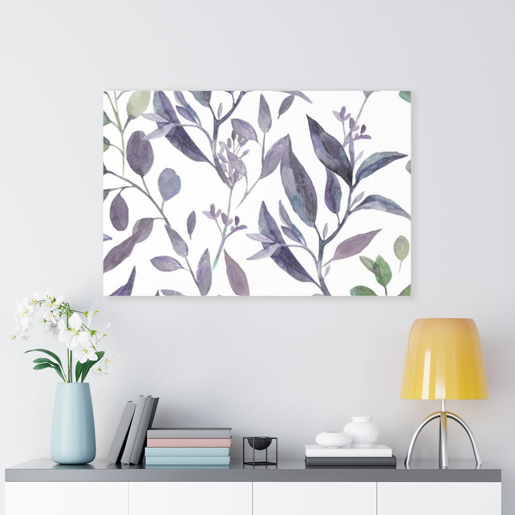 FLORAL WALL CANVAS ART | Lavender Green White