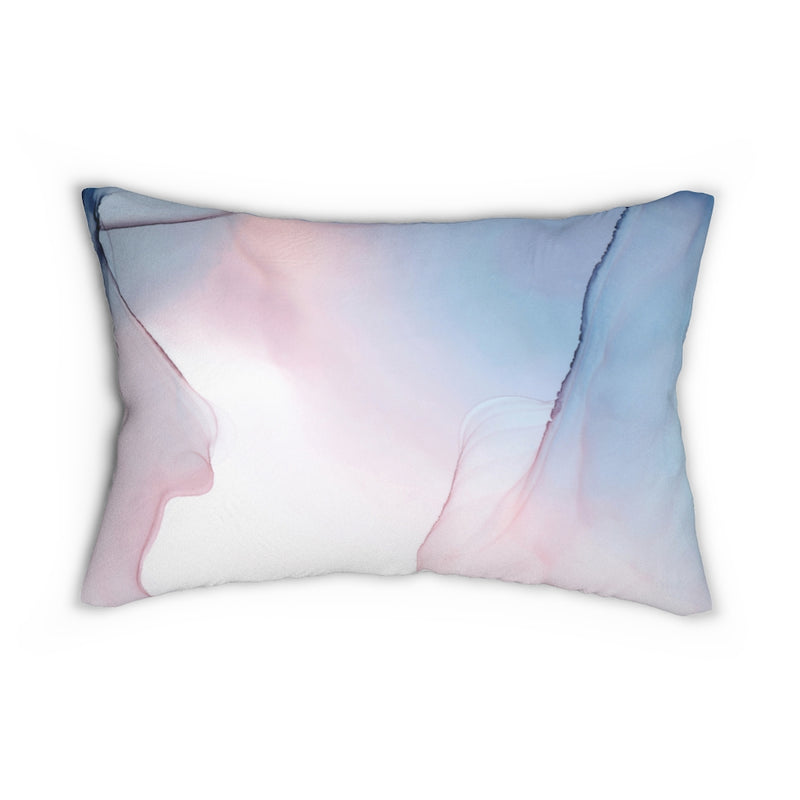 Abstract Boho Lumbar Pillow | Lavender Blue White