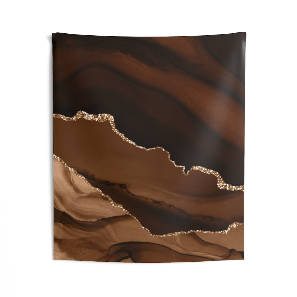 Abstract Tapestry | Desert Brown Beige Gold