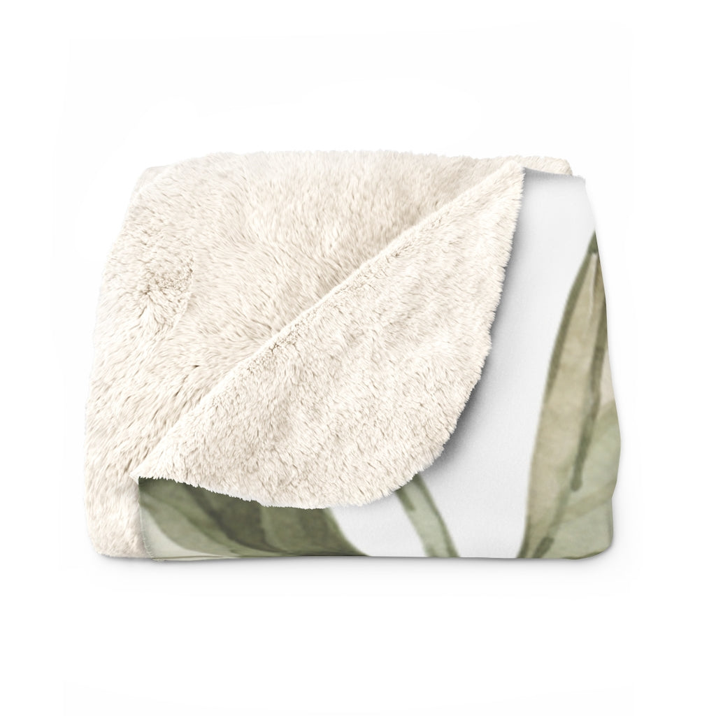 Floral Blanket | white green | coffee botanicals