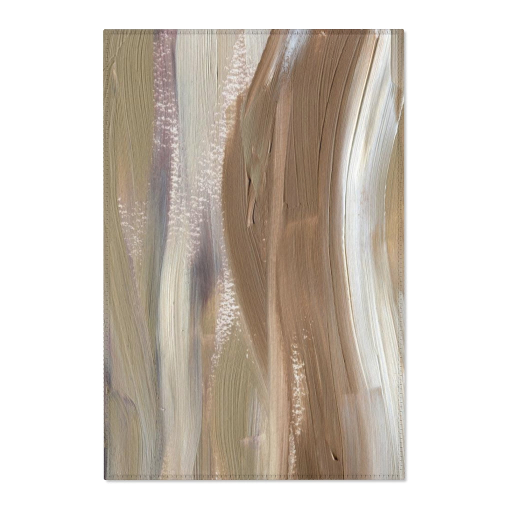 Abstract Boho Area Rug | Brown Purple Acrylic