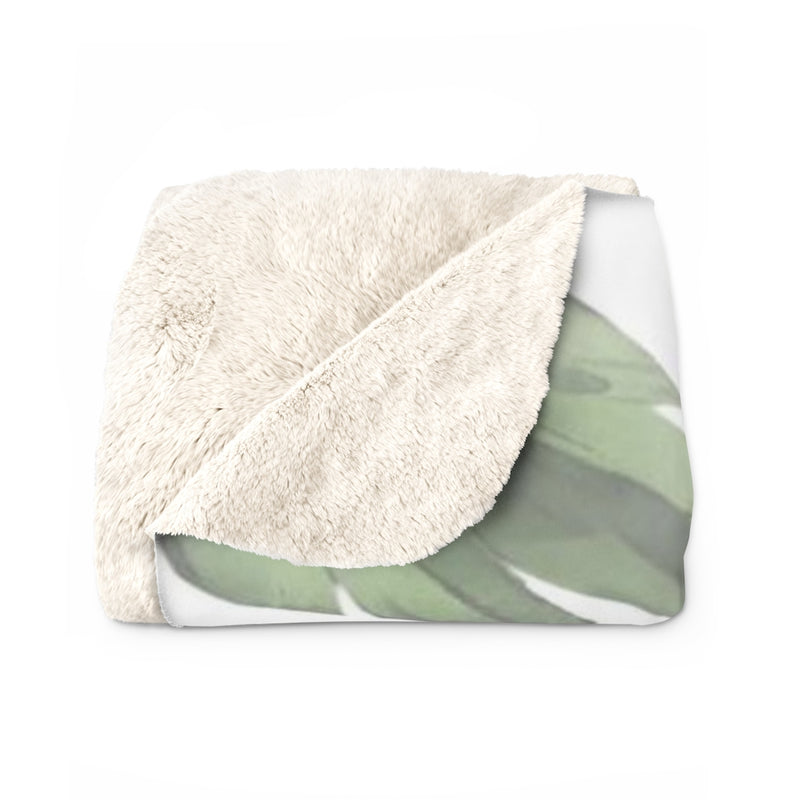 Floral Comfy Blanket | Green Tropical Leaves
