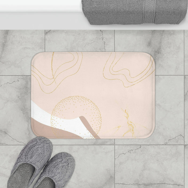 Abstract Bath Mat | Pastel Blush Pink