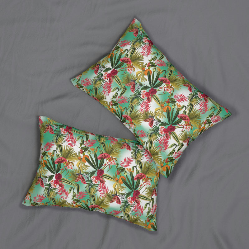 Boho Lumbar Pillow | Sage Green Pink, White