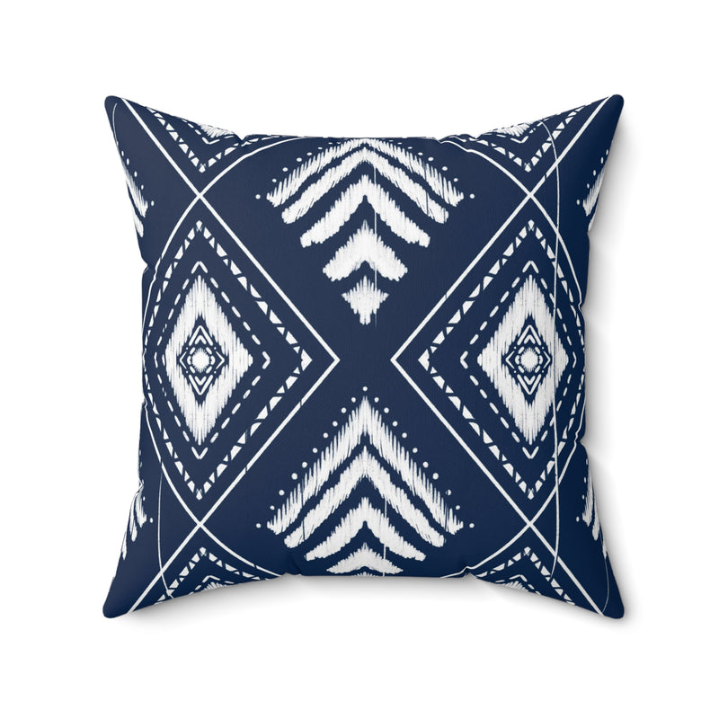 Folklore Pillow Cover | Navy White Tribal