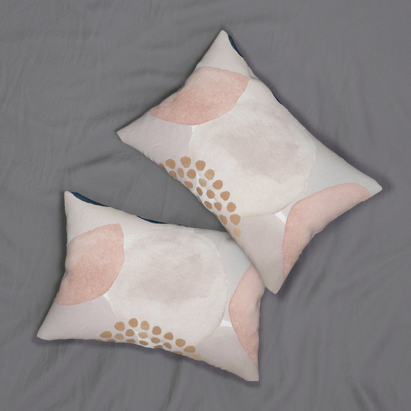 Abstract Boho Lumbar Pillow | Cream Beige Blush Pink