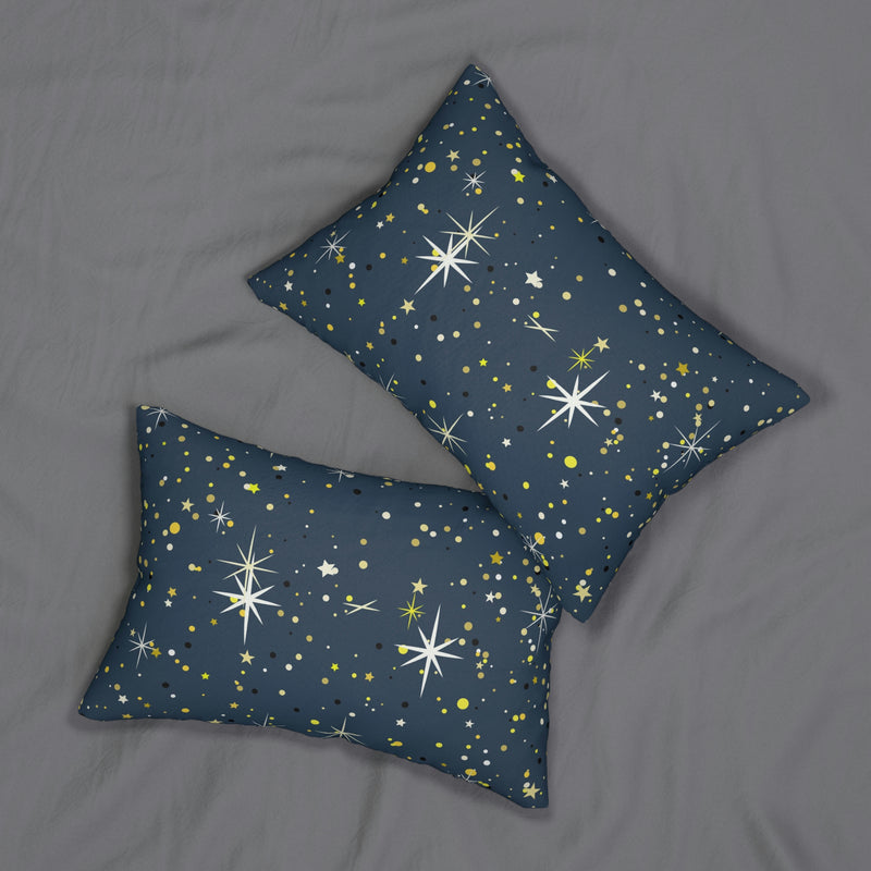 Minimalist Lumbar Pillow | Navy Atomic Stars