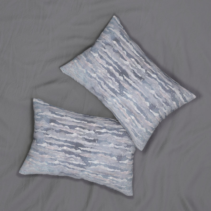 Abstract Boho Lumbar Pillow | Dusty Blue Pink