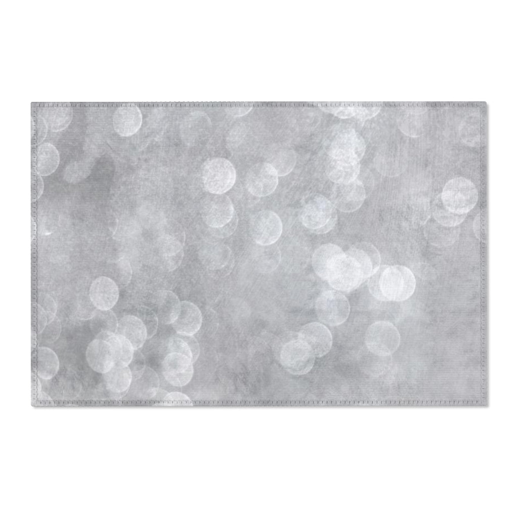 Abstract Area Rug | Gray White Circles