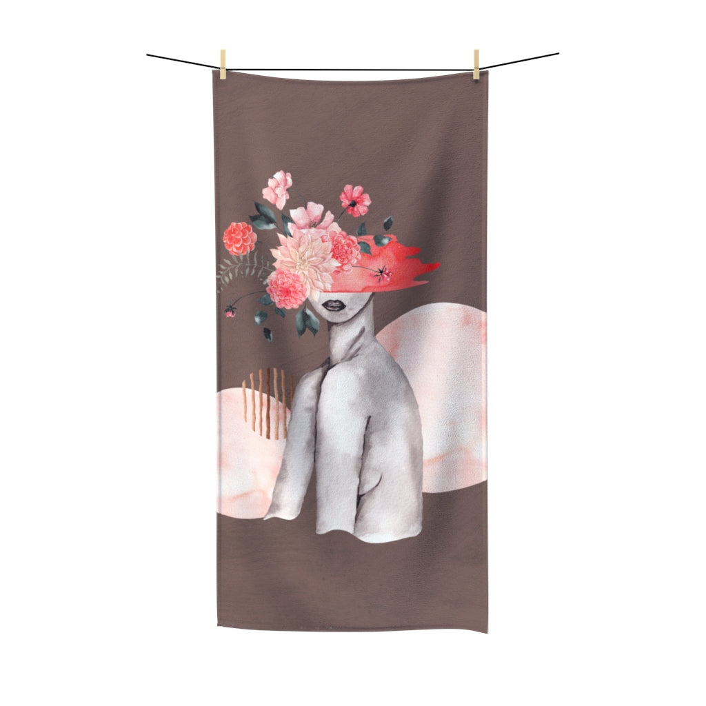 Floral Bath Towel | BROWN FEMALE ART