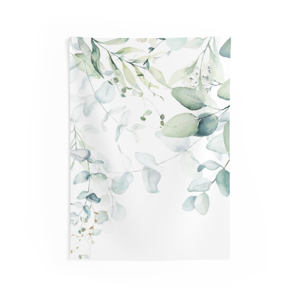 Floral Tapestry | White Green Eucalyptus Leaves