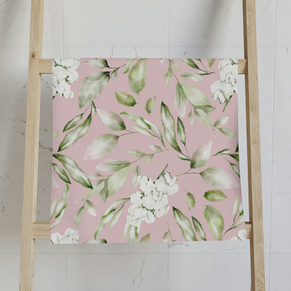 Kitchen, Bath Hand Towel | Blush Pink Sage Green, Orchids floral
