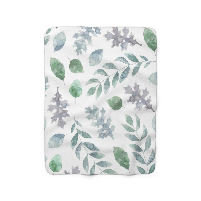 Floral Comfy Blanket | Teal Green Leaves