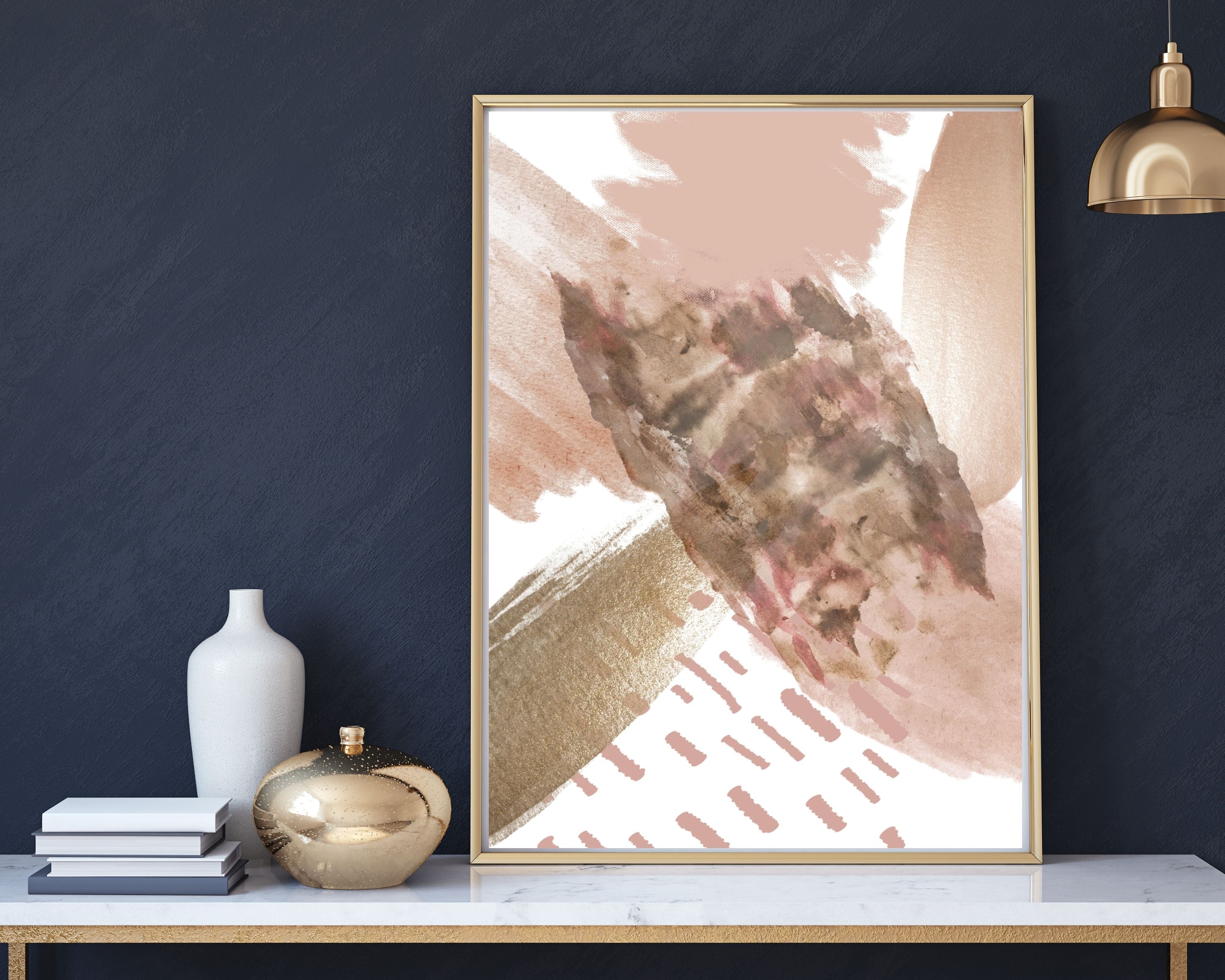 Abstract Boho Art Prints | Bronze Rose Gold