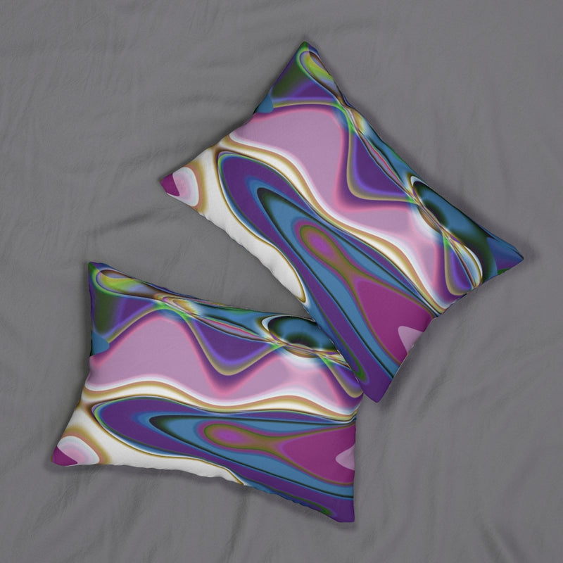 Abstract Lumbar Pillow | Purple Blue White