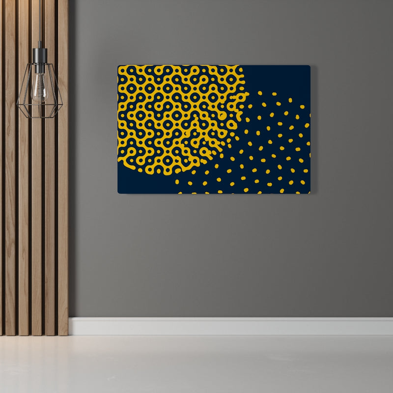 ABSTRACT WALL CANVAS ART | Navy Blue Yellow
