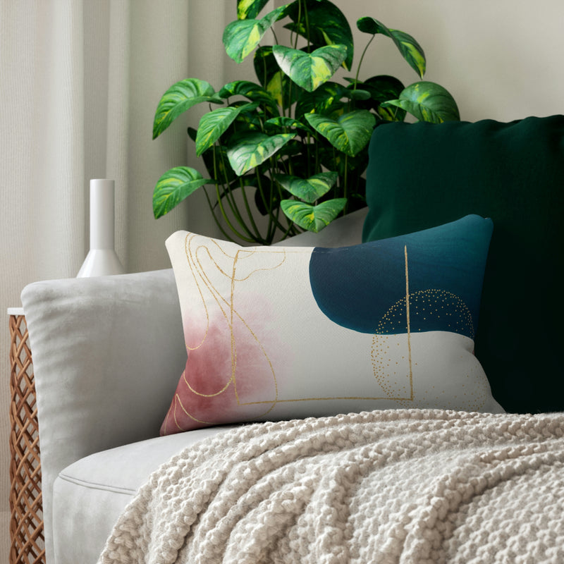 Abstract Lumbar Pillow | Teal Pink