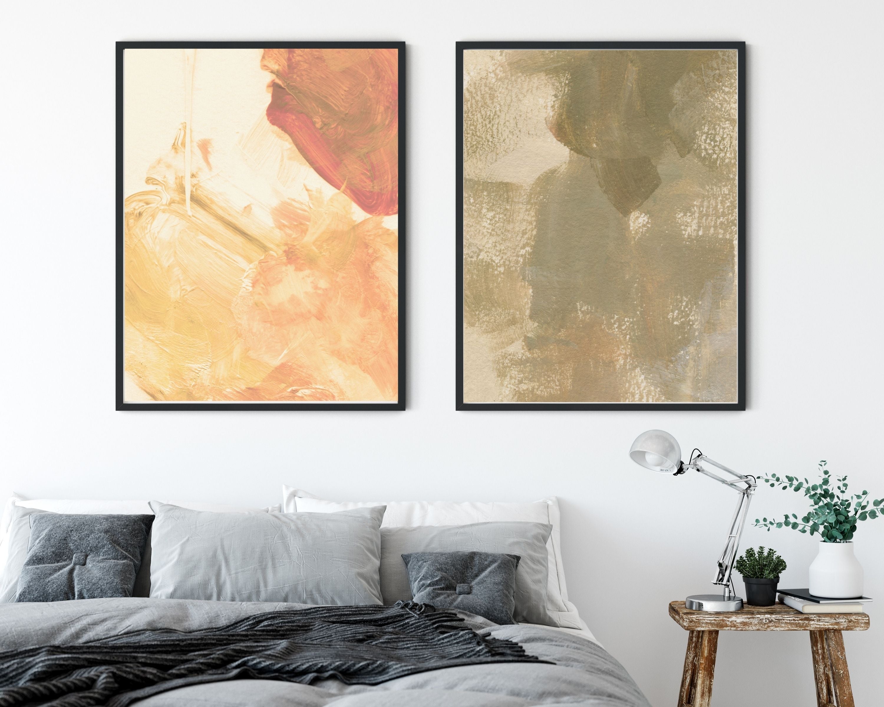 Abstract Terracotta Art Prints | Cream Beige Orange