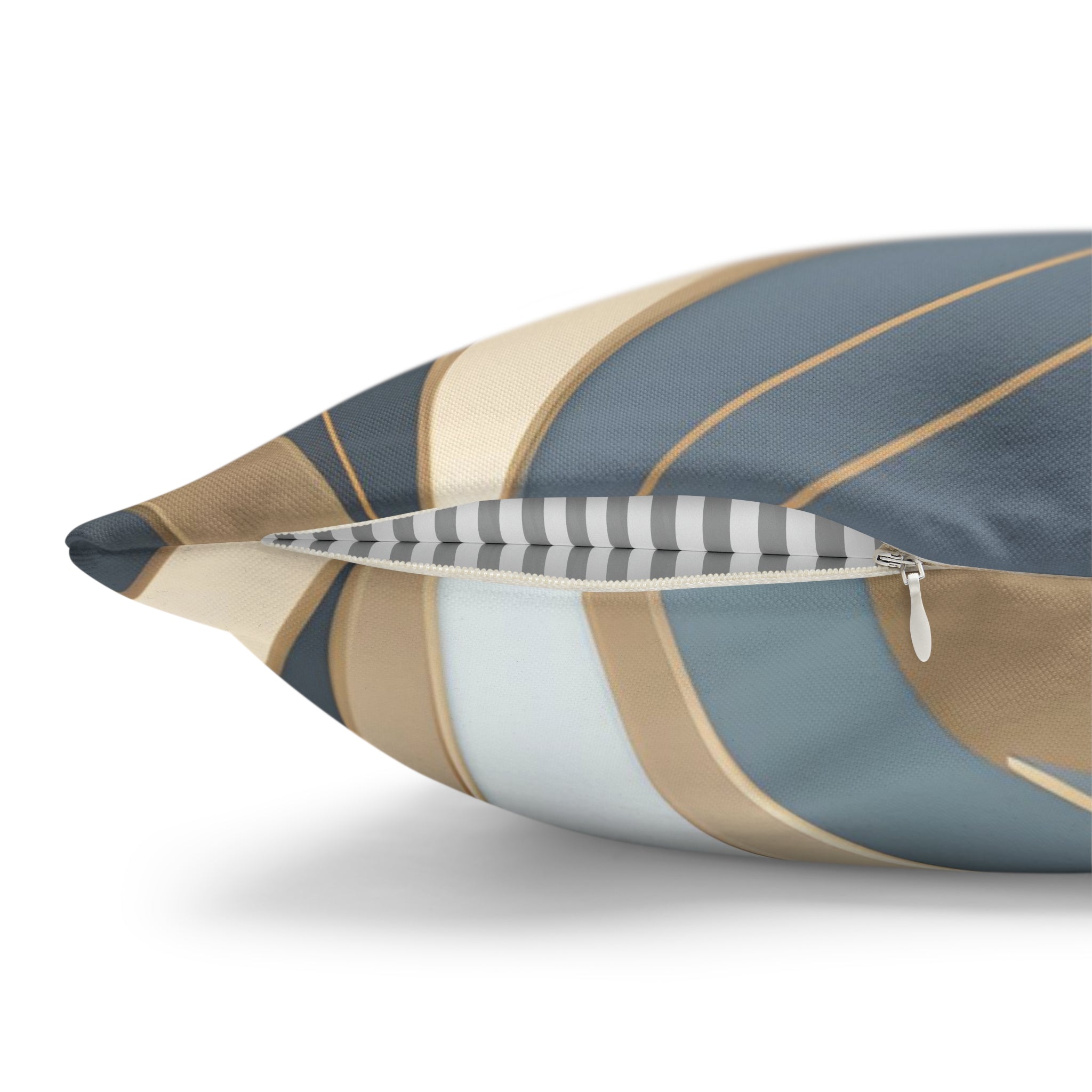 Abstract Boho Pillow Cover | Gray Blue, Gold Beige