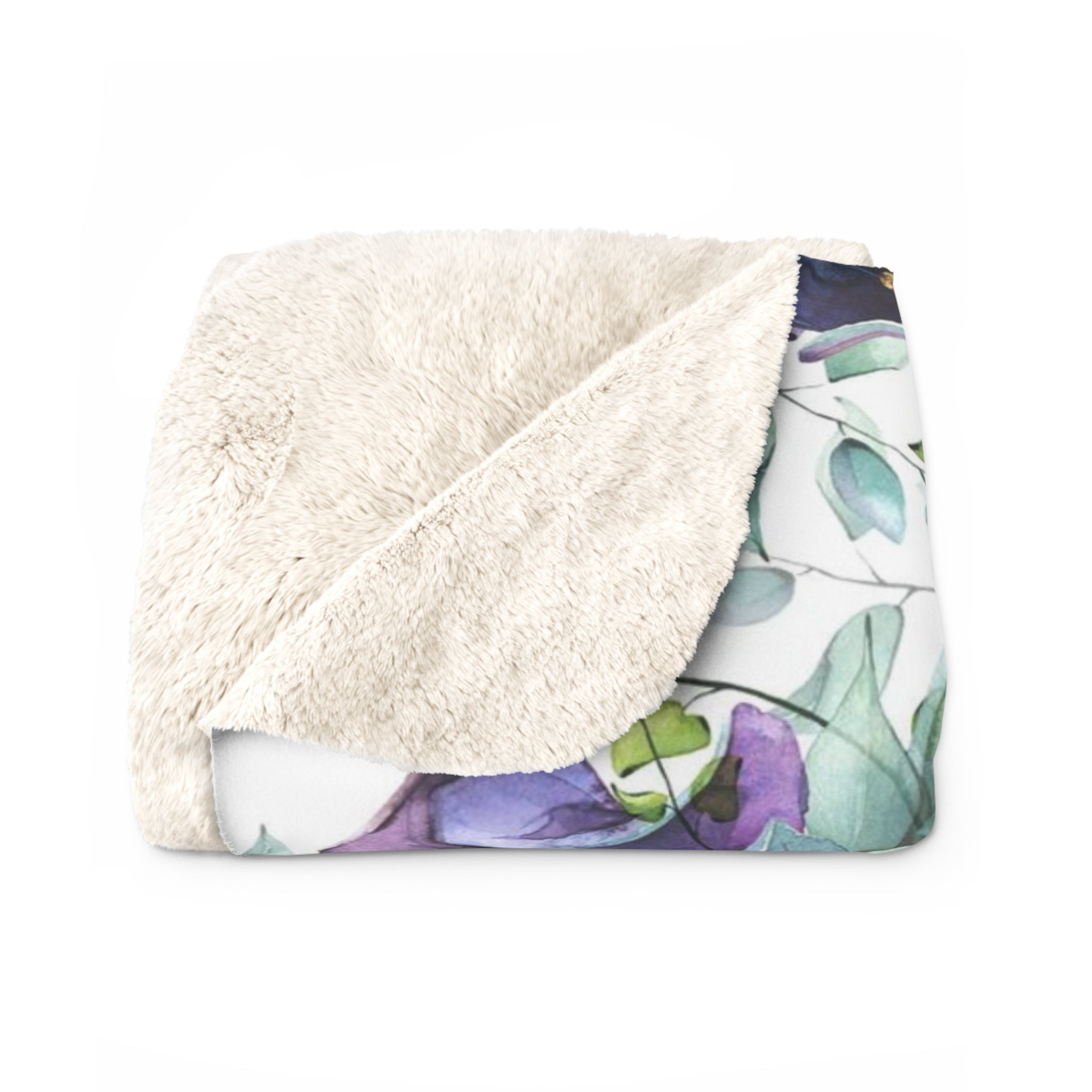 Floral Blanket | Blue Purple White Green Jungle