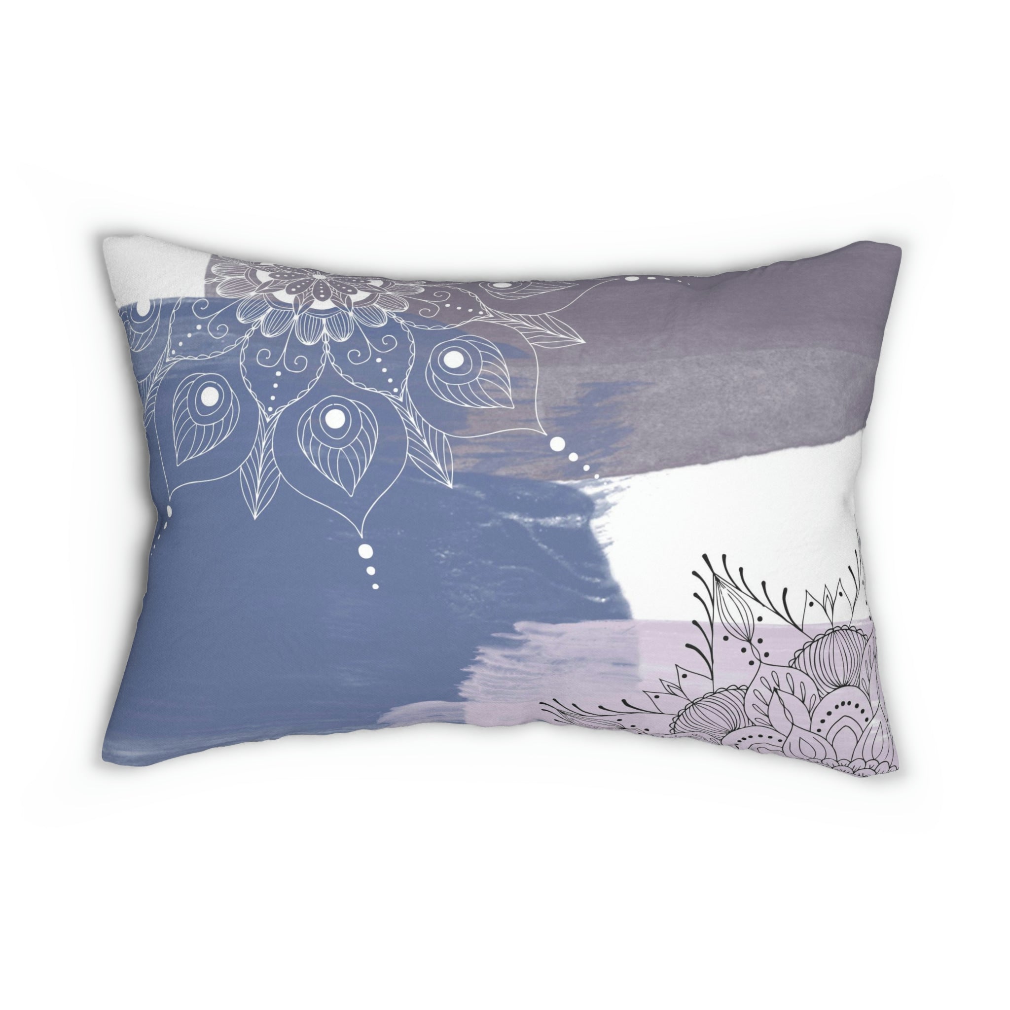 Boho Lumbar Pillow | Lavender Purple Mandala