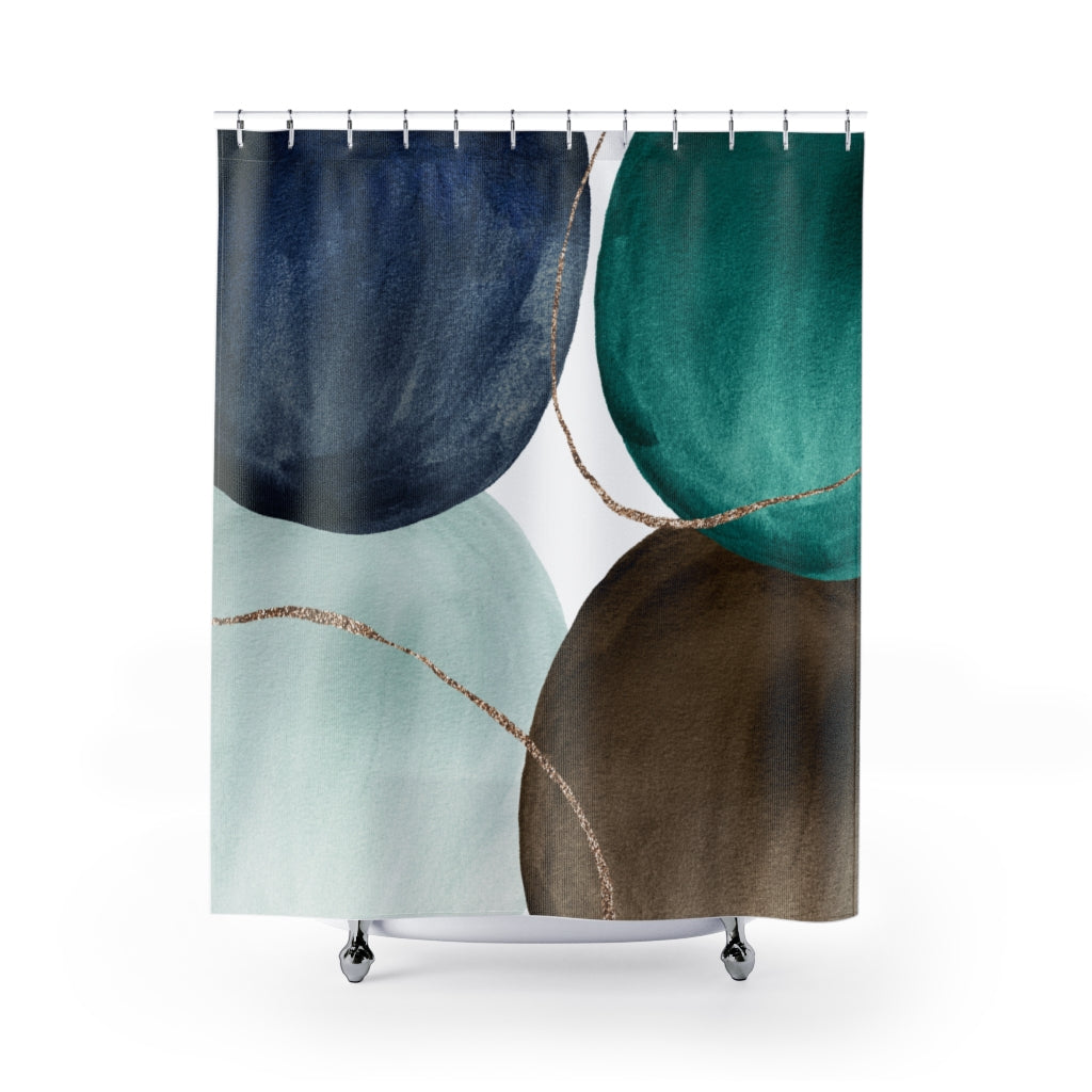 modern boho fabric shower curtain