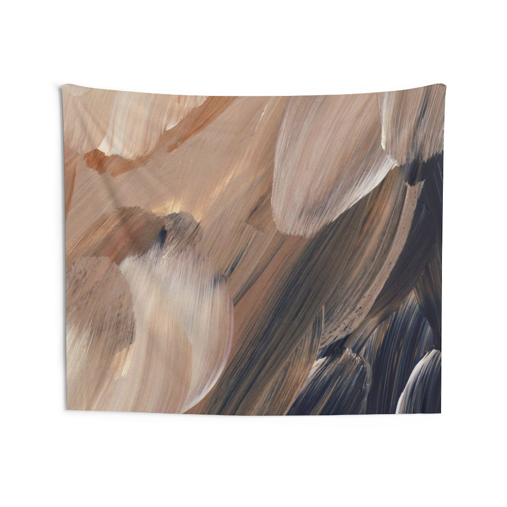 Abstract Tapestry | Beige White Navy