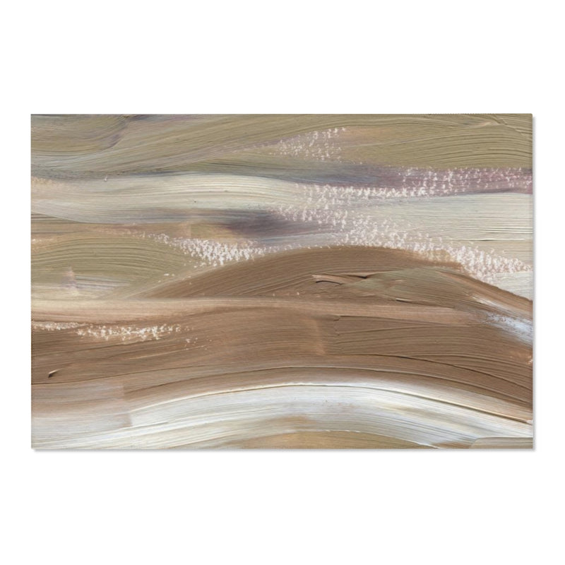 Abstract Boho Area Rug | Brown Purple Acrylic